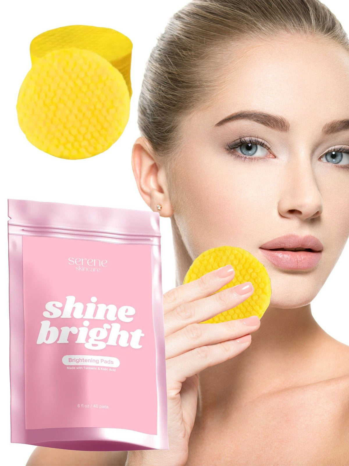 Turmeric Kojic Acid Cleansing Pads for Brightening & Exfoliating - Sensitive Skin Friendly