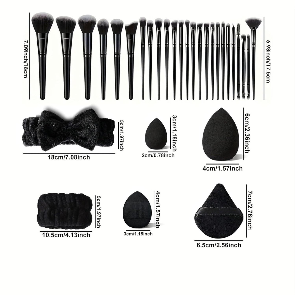 36Pcs Professional Makeup Brush Set - Multi-Functional Synthetic Bristles for Face & Eyes