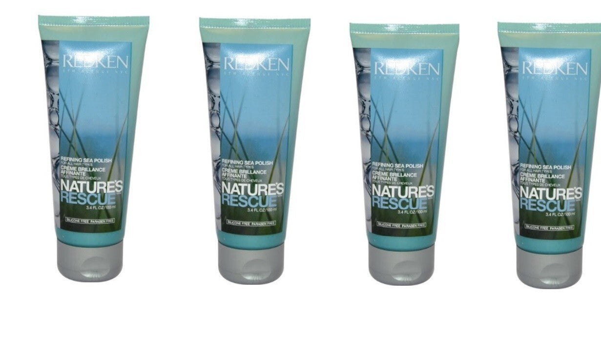 Redken Nature's Rescue Sea Polish - Hair Refining Treatment 3.4 oz (Pack of 4)