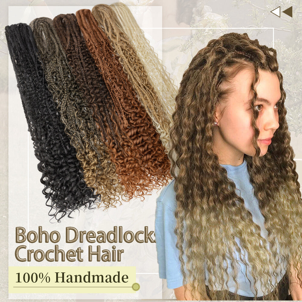 Wavy Double Ended Dreadlock Extensions with Curly Ends for Women