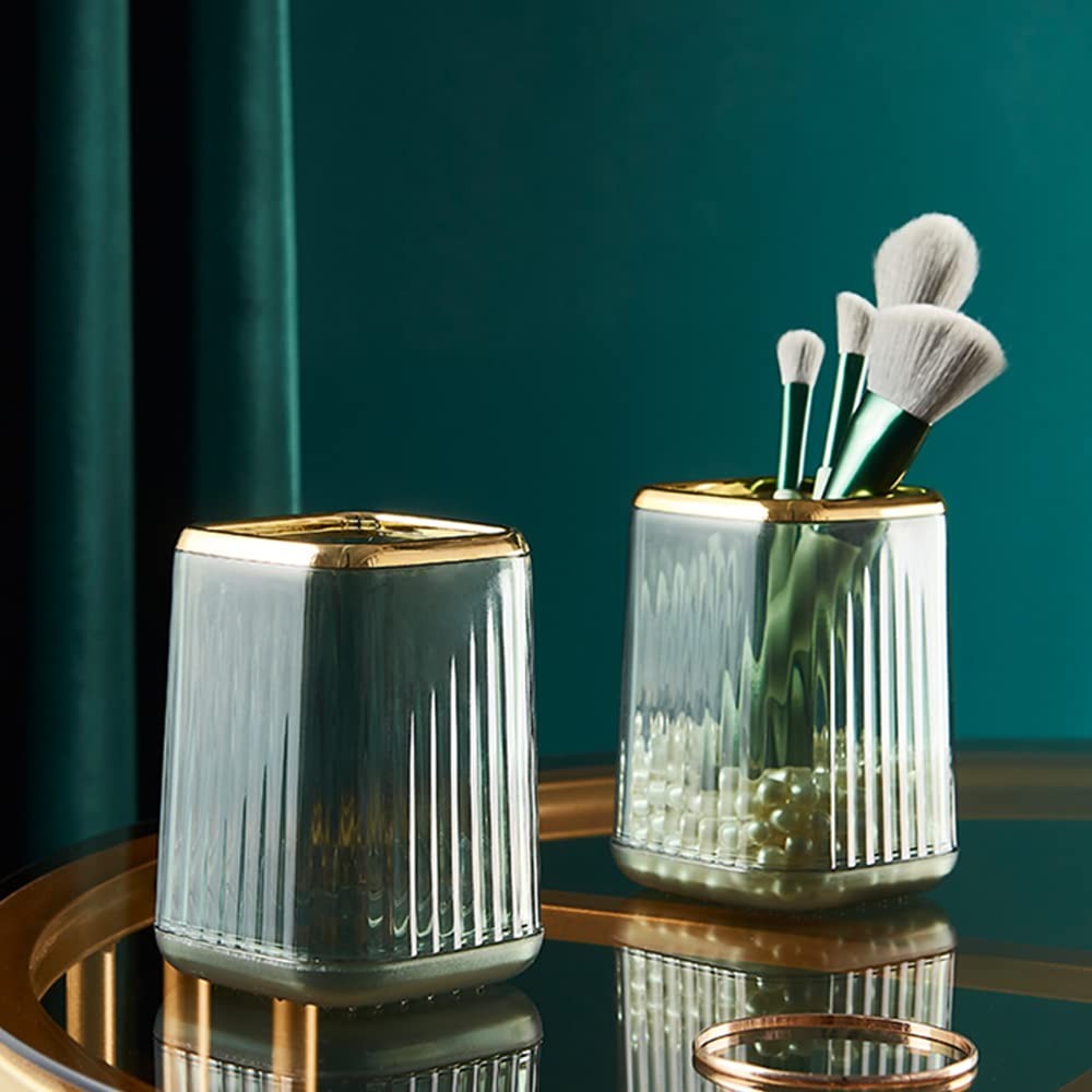 Acrylic Makeup Brush Holder Vanity Organizer Storage Cup Clear