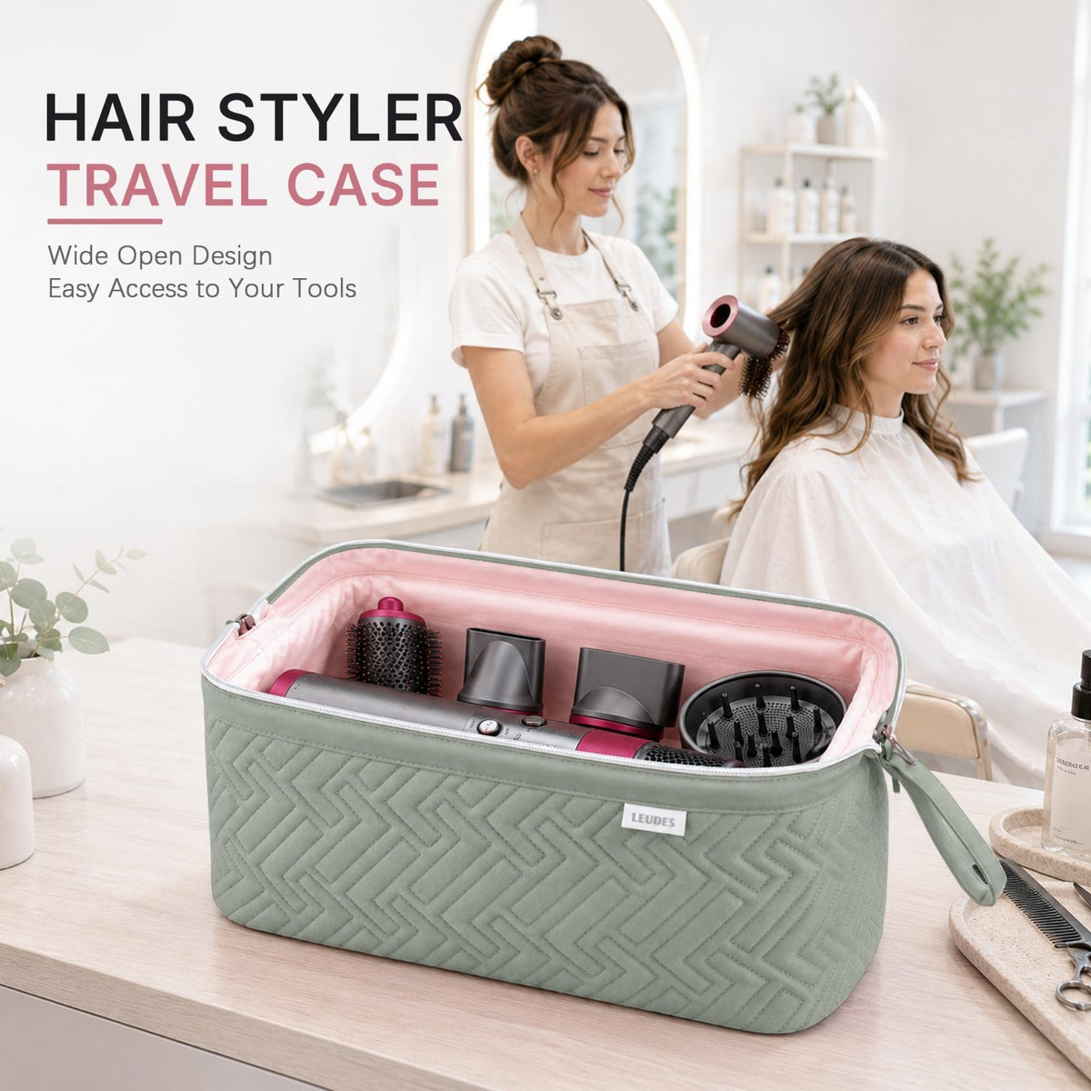 Travel Hair Tool Organizer Bag Waterproof Storage Case for Curling Iron & Dryer