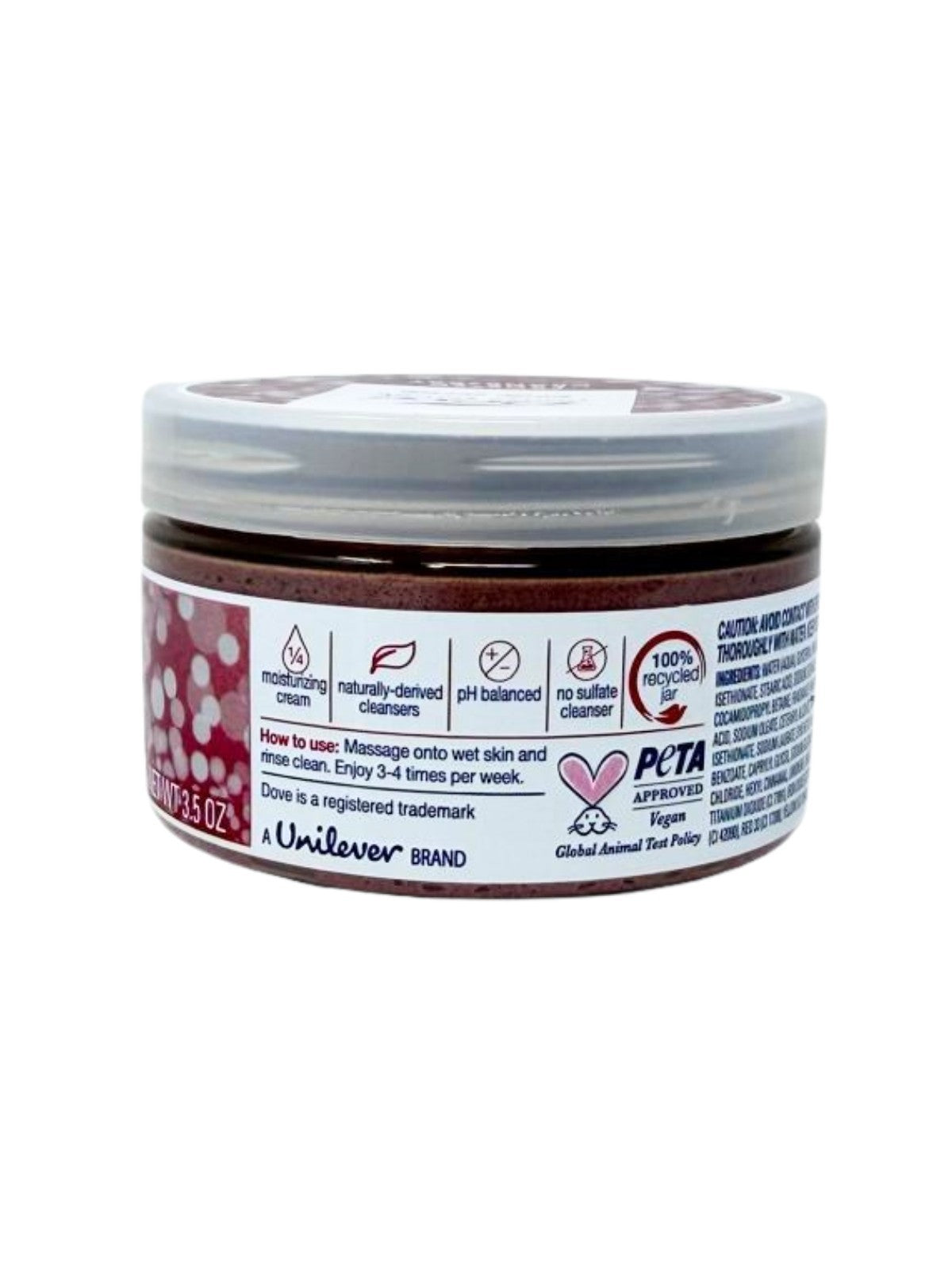Pack of 3x Dove Limited Edition Body Scrub, Frosted Cranberry, 3.5 Oz