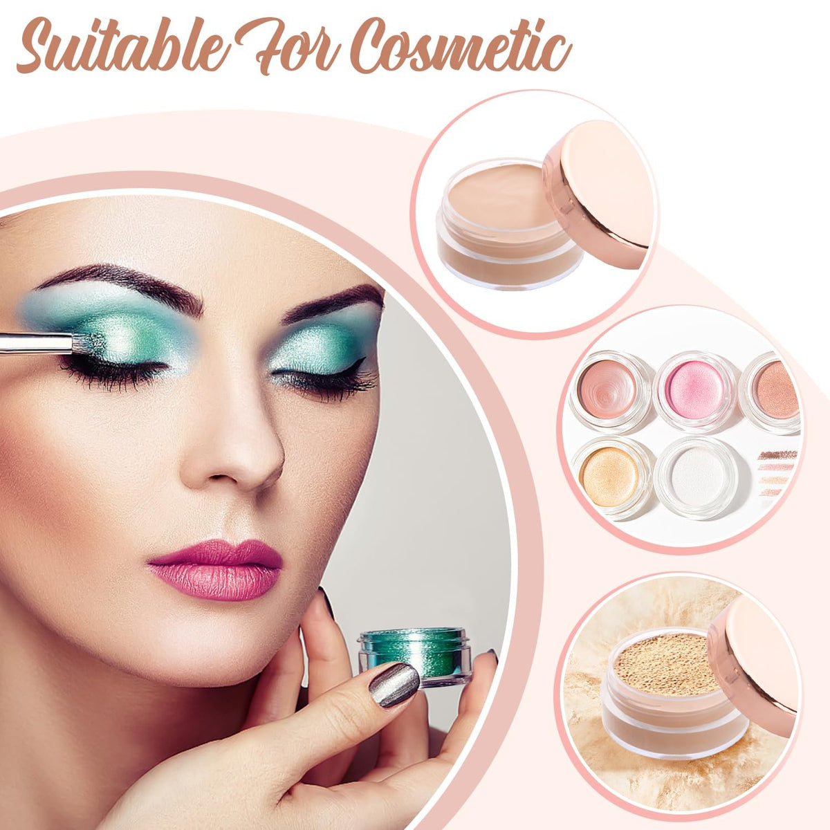 Transparent Plastic Cosmetic Jars with Rose Gold Cap - 30 Pack, 5ml Refillable Containers for Lip Balm, Cream, Makeup