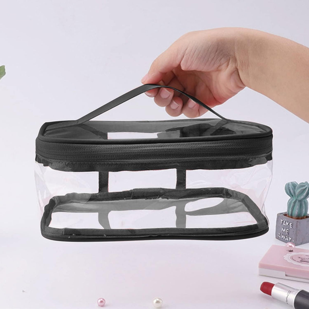 Transparent Waterproof Cosmetic Bag Set - Travel Makeup & Toiletry Organizer