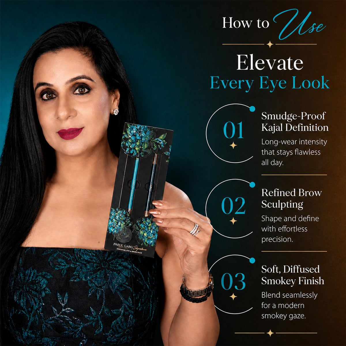 3-in-1 Kajal & Eyebrow Pack - Long-Lasting, Smudge-Proof, Vegan