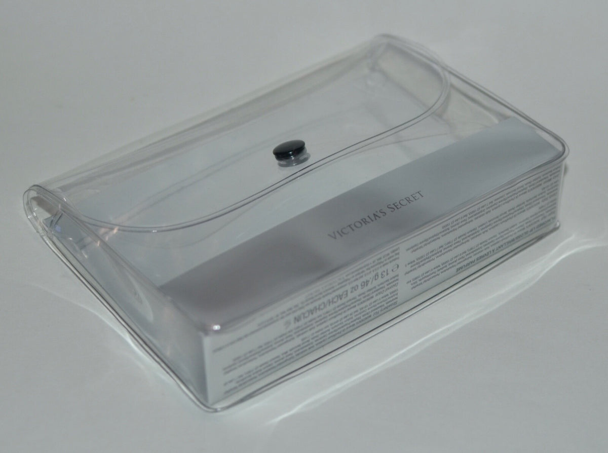 Clear Makeup Bag with Fold-Over Design – Cosmetic & Lip Gloss Pouch