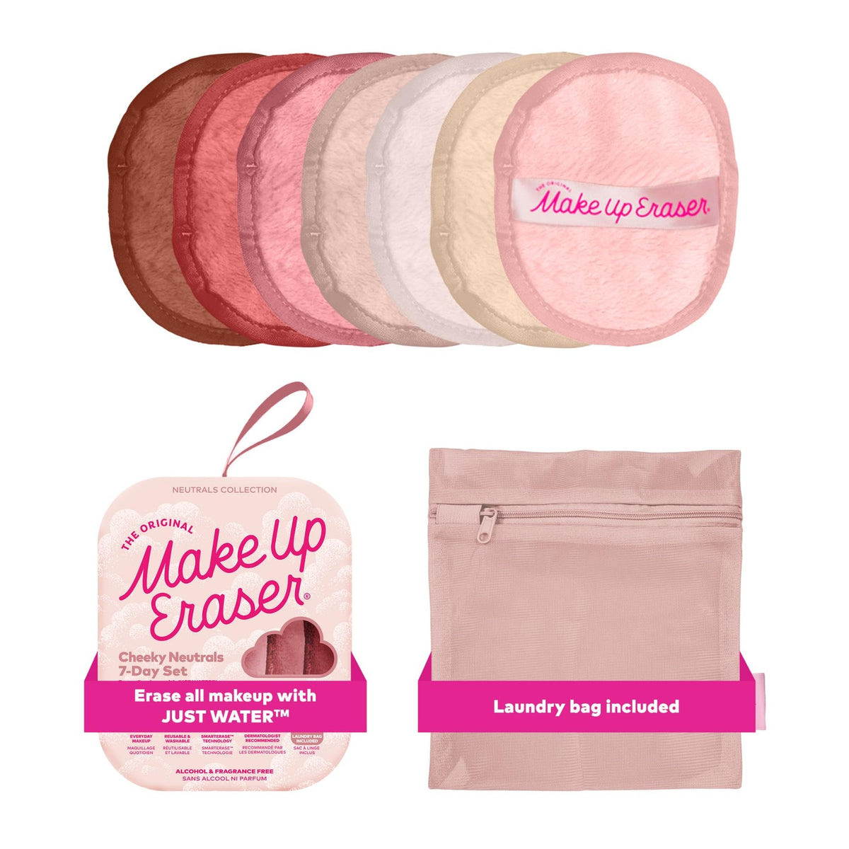 MakeUp Eraser 7-Day Makeup Remover Cloth Set - Eco-Friendly Dual-Sided Cleansing Pads