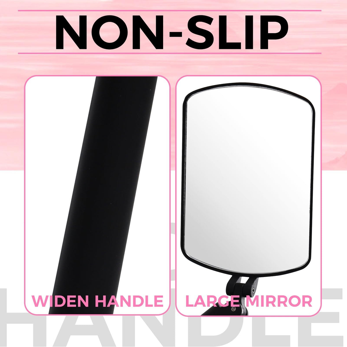 Portable Large Square Lash Mirror with 260° Rotation for Eyelash Extensions