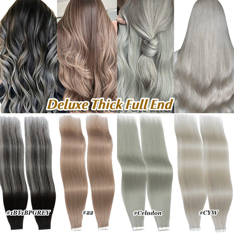 Russian Tape in Remy Hair Extensions Full Head - 100% Human Hair Skin Weft