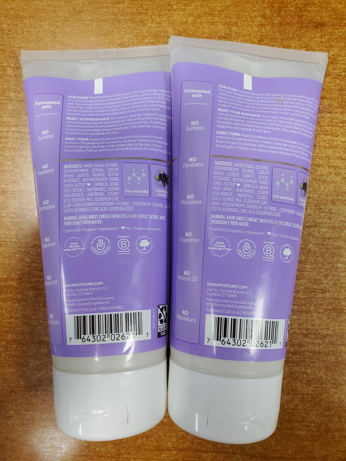 2 Pack Gentle Cream Facial Cleanser with Pro-Ceramides & Elderberry 6oz