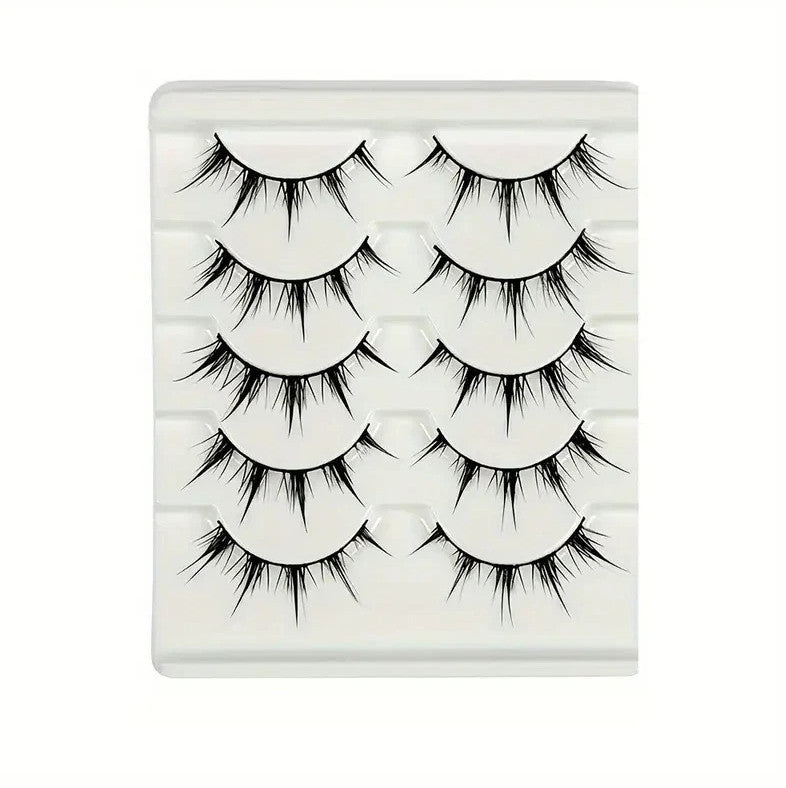 Anime False Eyelashes D Curl 5 Pairs Dramatic Reusable Makeup Lashes