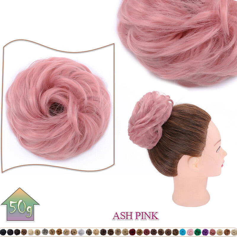 Curly Messy Bun Hair Extension Scrunchie Natural Updo Thick Human Hair