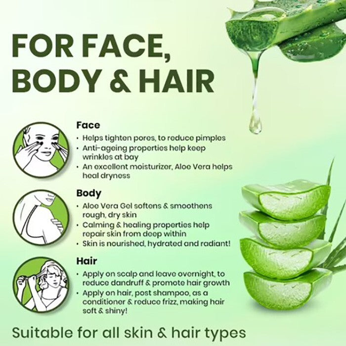 Thick Aloe Vera Gel - 100% Organic Moisturizer & Skin Soothing Lotion 4oz