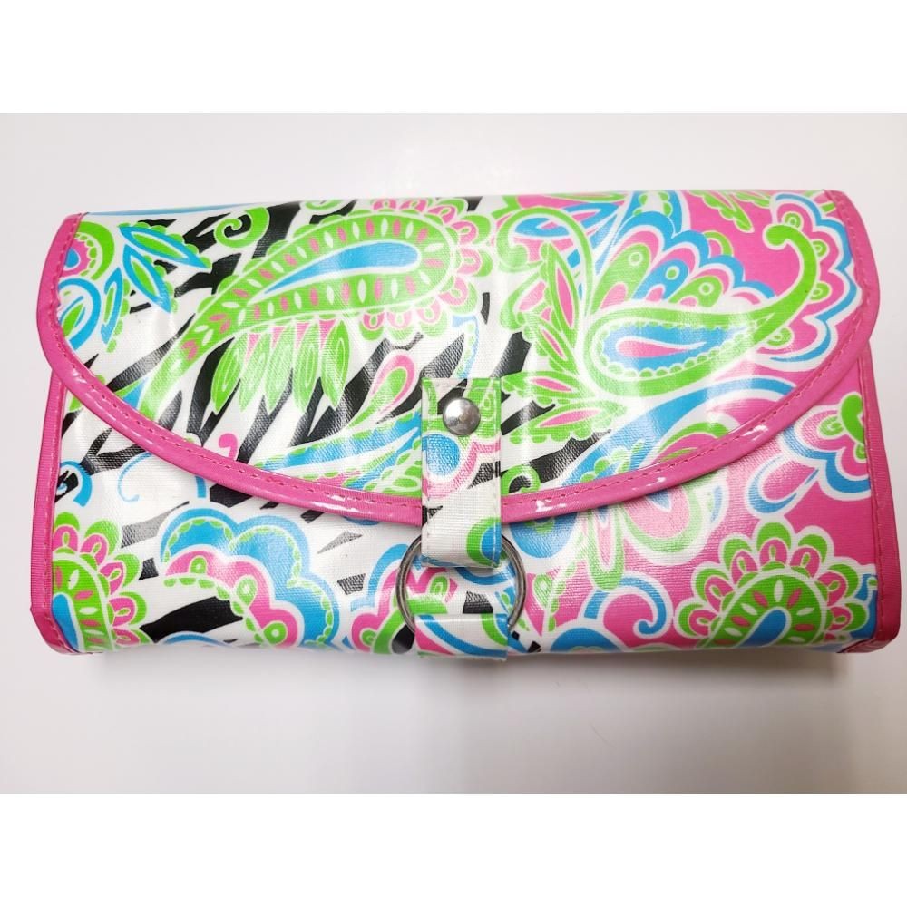 Travel Toiletry Case with Hanging Hook and Removable Cosmetic Bag - Wild Paisley Pattern