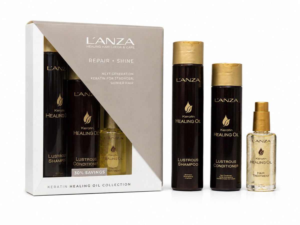 Keratin Healing Oil Repair & Shine Shampoo Conditioner Set for Damaged Hair