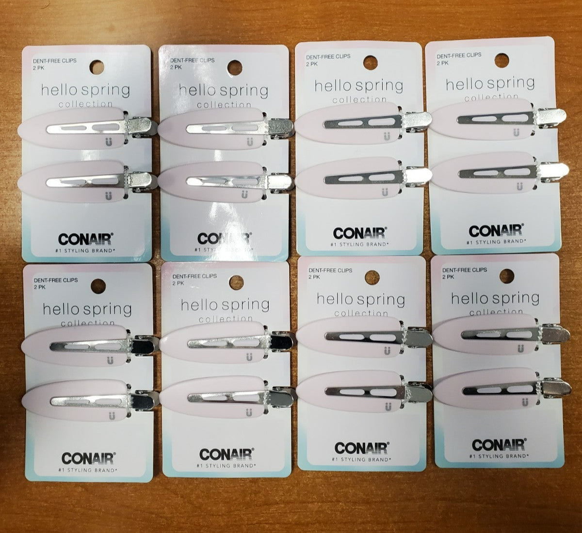 8 Pks of 2: Scunci Dent Free Clips Pastel *PINK* Spring Collection