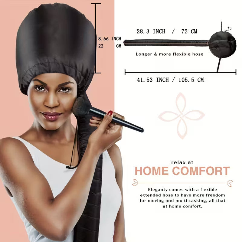 Professional Soft Bonnet Hair Dryer Cap for Home & Travel, Adjustable Fit