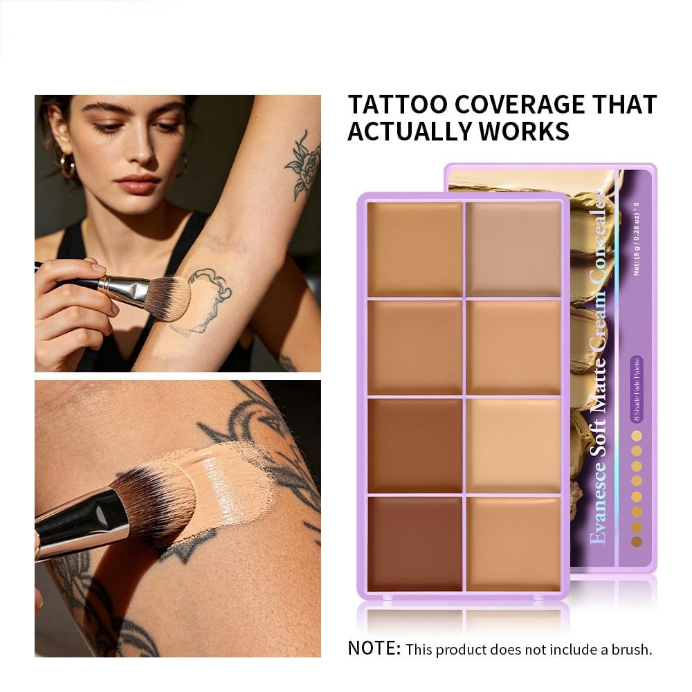 8-Color Cream Concealer Palette for Flawless Skin - Medium Shades