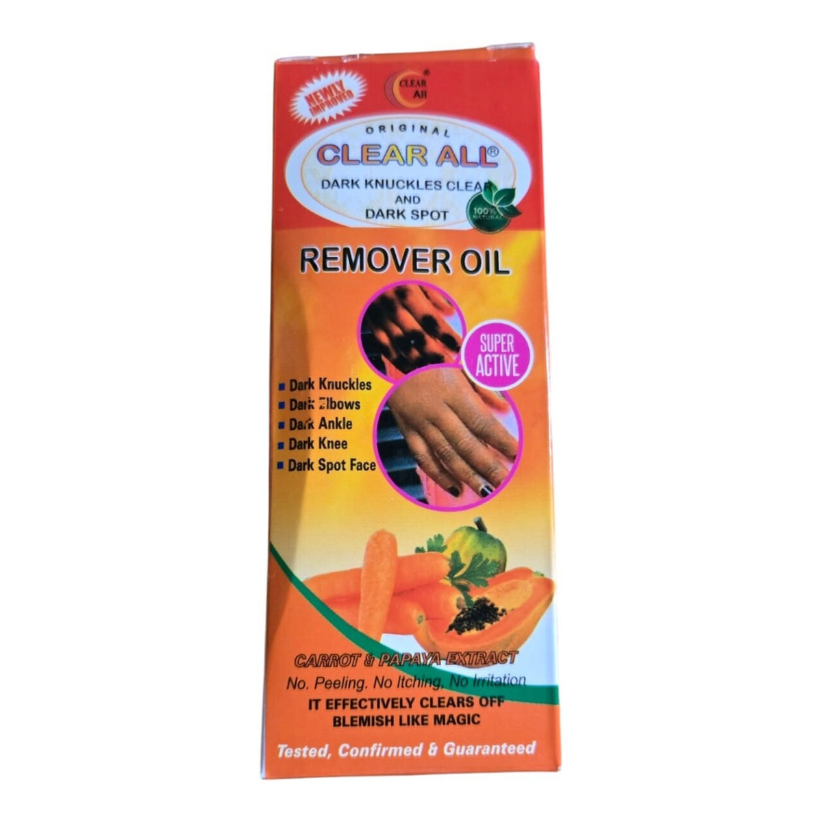 Dark Spot Remover Oil for Knuckles & Skin - 2pcs Papaya Turmeric No Peeling