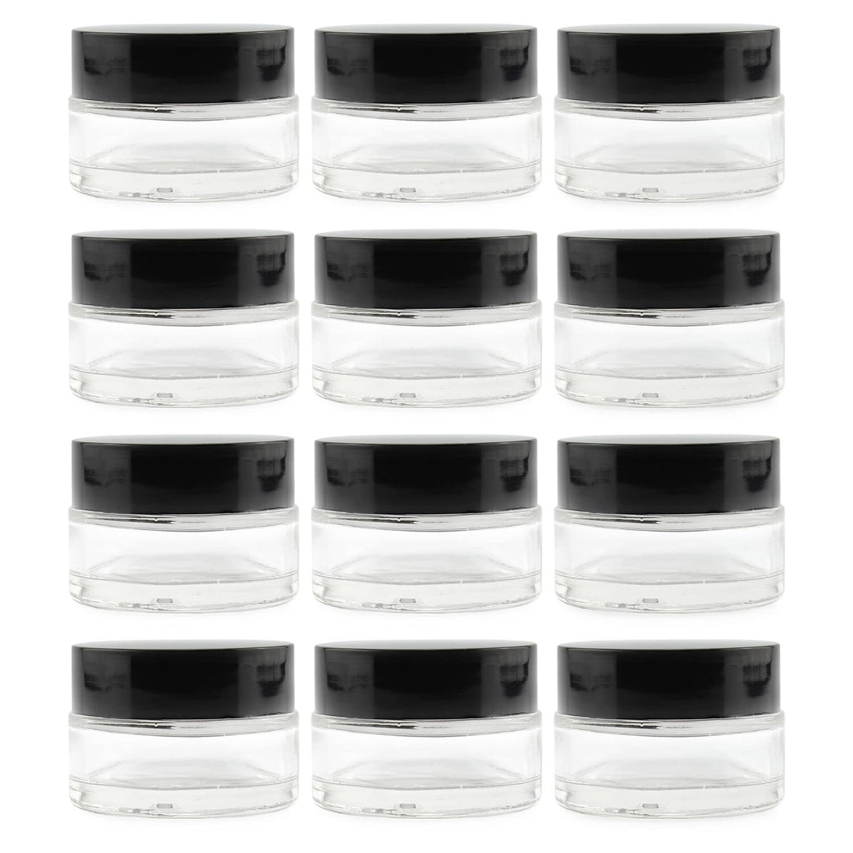 15ml Clear Glass Cosmetic Jars - Pack of 12 for Balms, Creams & Travel