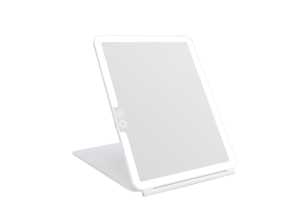 Lighted Travel Makeup Mirror with 72 LEDs, Adjustable Brightness & 3 Light Colors