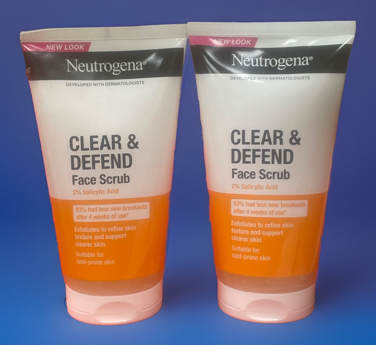 Neutrogena Clear & Defend Face Scrub 2% Salicylic Acid 150 ML Each 2