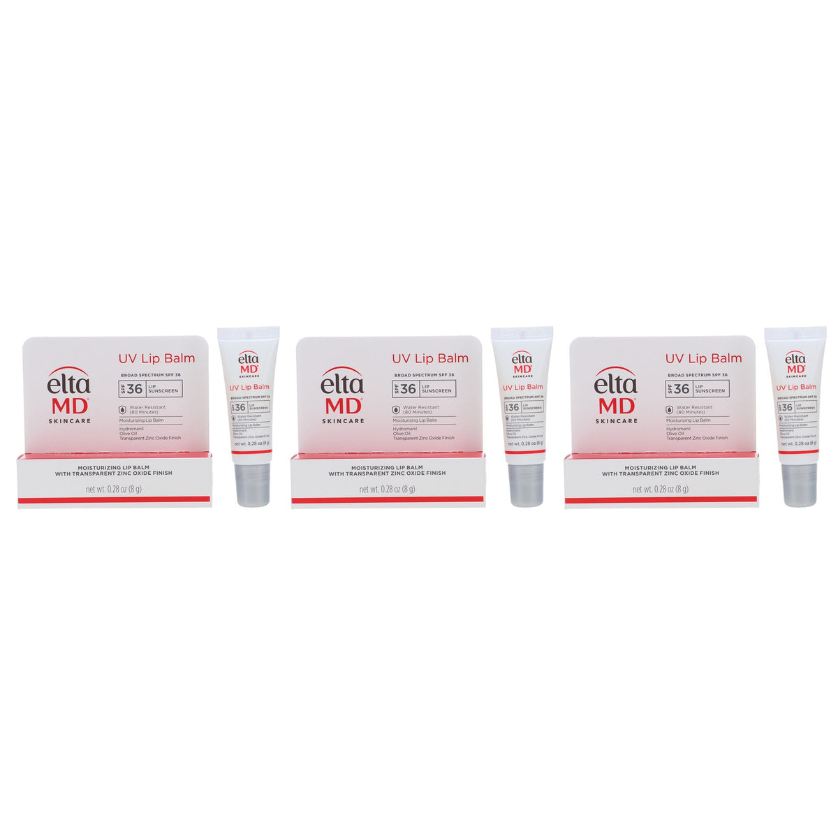 Lip Balm Set SPF 36 Broad Spectrum 0.28 oz 3 Pack - Hydrating & Protecting