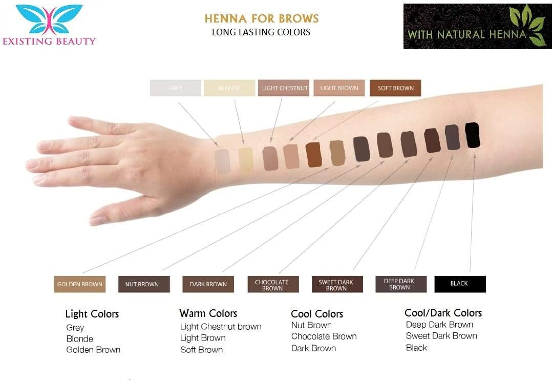 Medium Brown Eyebrow Henna Tint Kit for Natural, Long-Lasting Color
