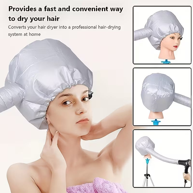 Professional Soft Bonnet Hair Dryer Cap for Home & Travel, Adjustable Fit