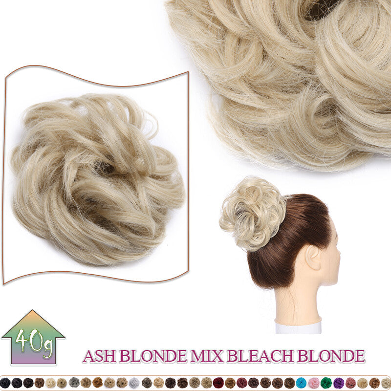 Curly Messy Bun Hair Extension Scrunchie Natural Updo Thick Human Hair