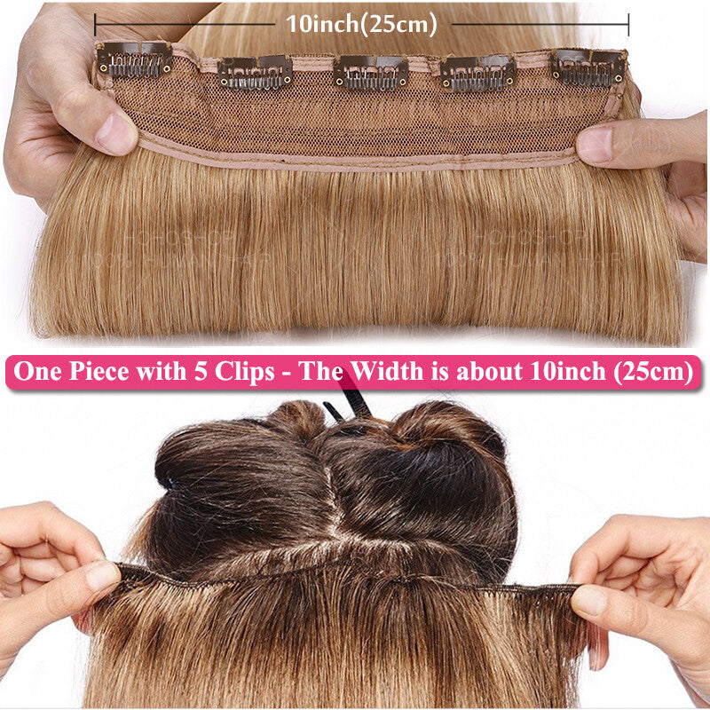 Thick Clip-In Human Hair Extensions Full Head Remy Weft - Various Lengths & Colors