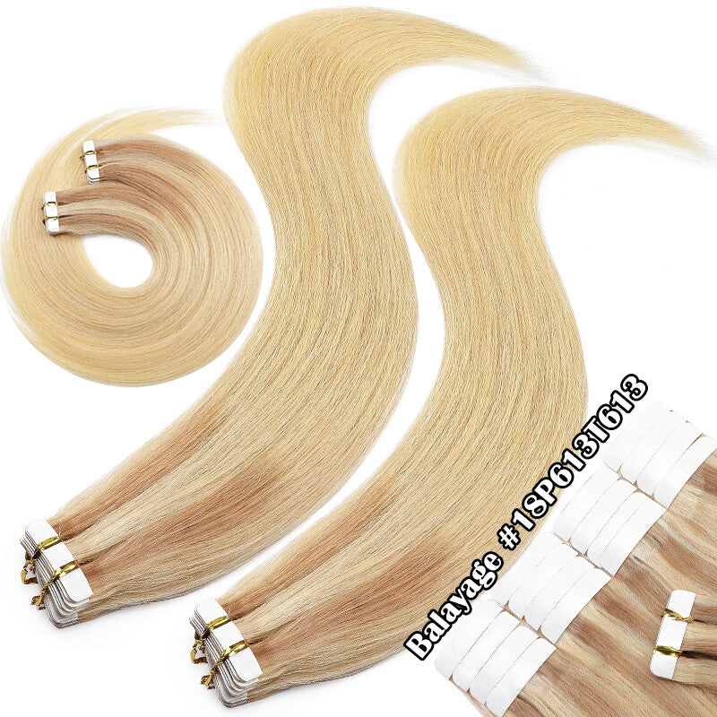 Remy Tape-In Hair Extensions Full Head Ombre 100% Human Hair 150g 60pcs