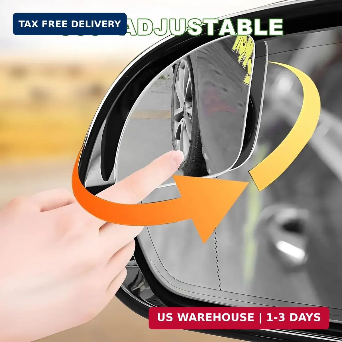 Car Blind Spot Mirror 2 Pack - 360° Rotating Wide-Angle Convex Side View