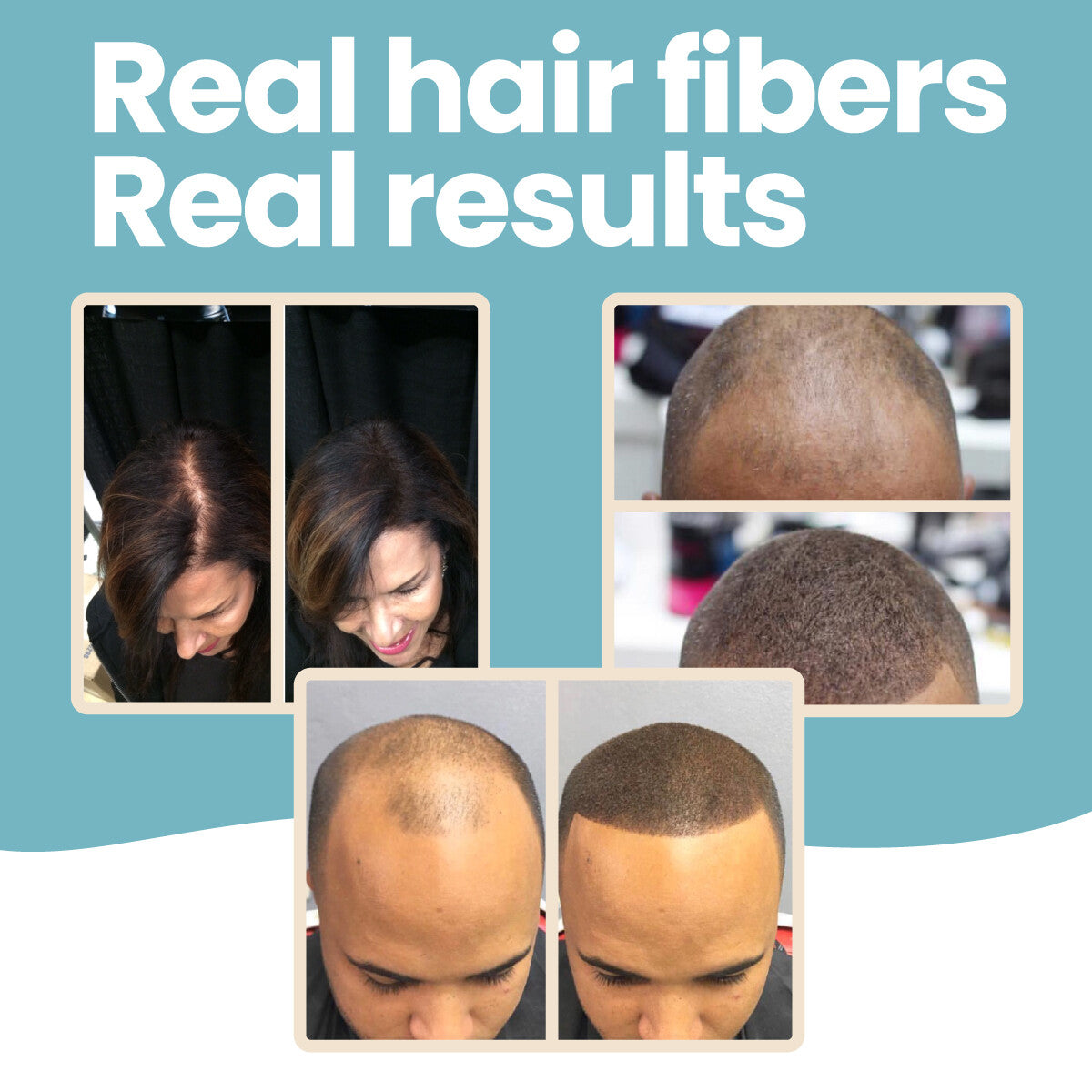 Real Hair Building Fibers for Thinning Hair - Black 18g