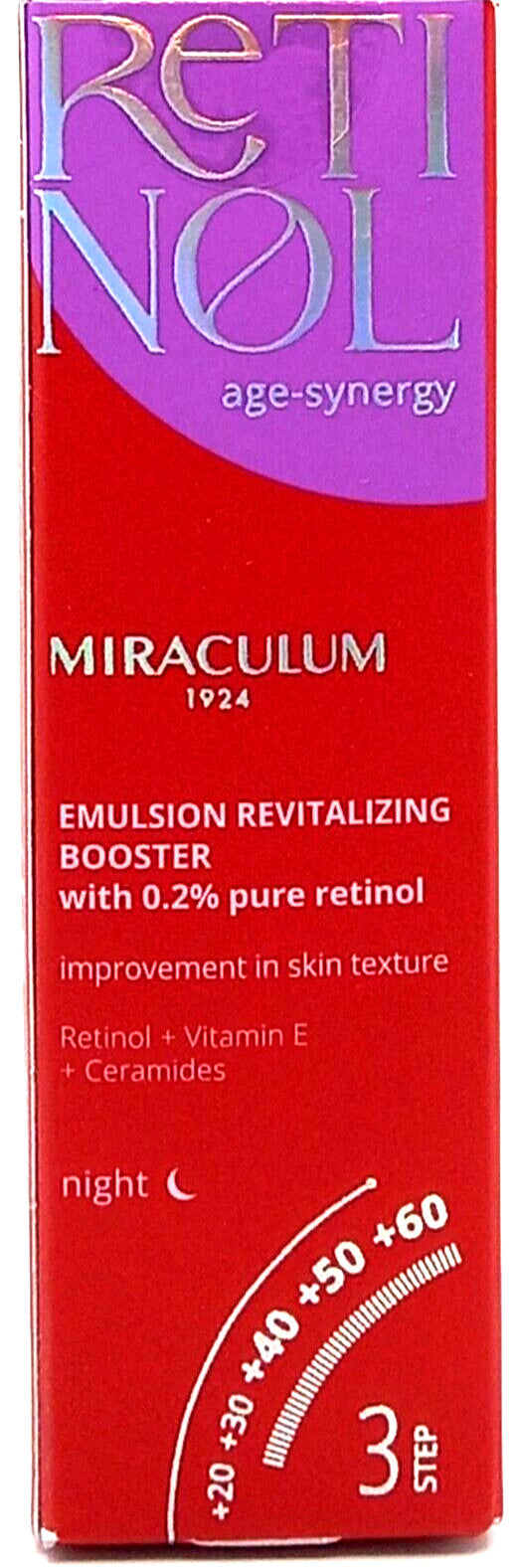 Retinol Age-Synergy Emulsion Night Treatment - Revitalizing Booster for Women, 1.06 Oz