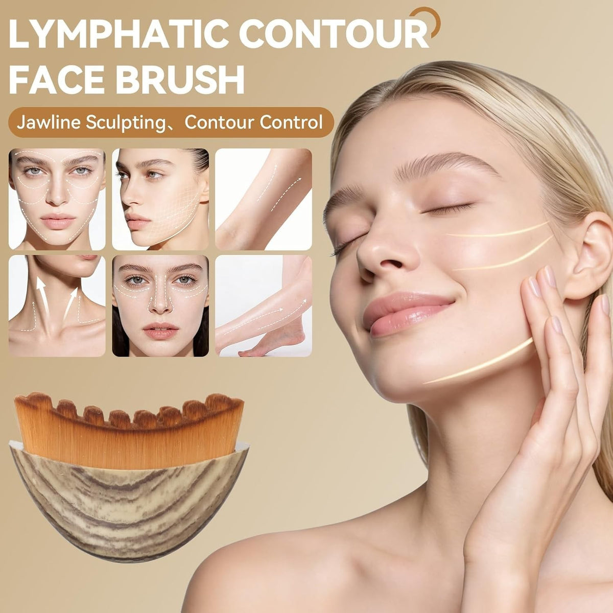 Lymphatic Face Brush & Stainless Steel Gua Sha Set for Contouring & Relaxation