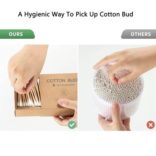 Eco-Friendly Bamboo Cotton Swabs for Ear Care - 400 Count