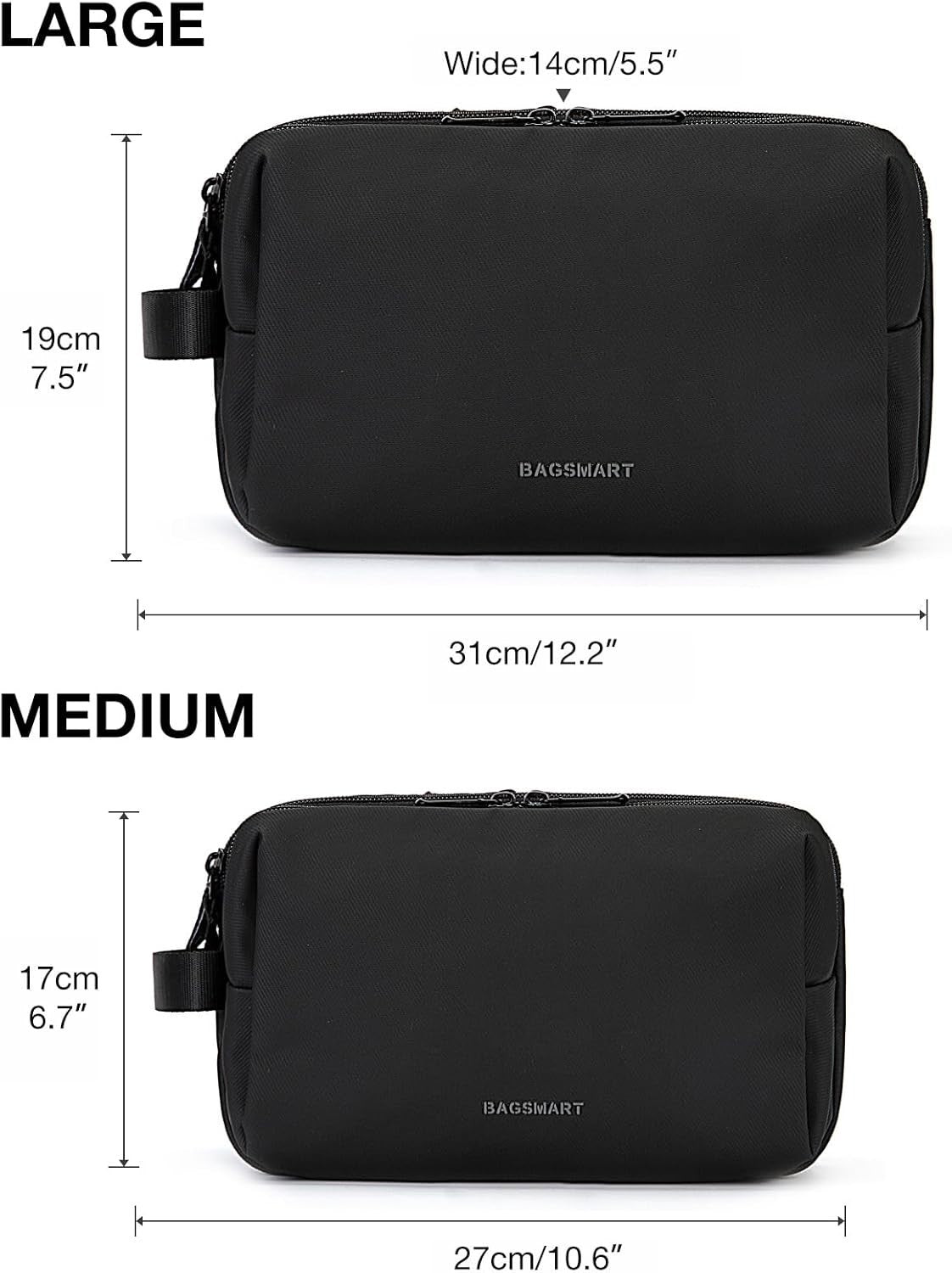 Men's Water-Resistant Travel Toiletry Bag Medium Size Organizer