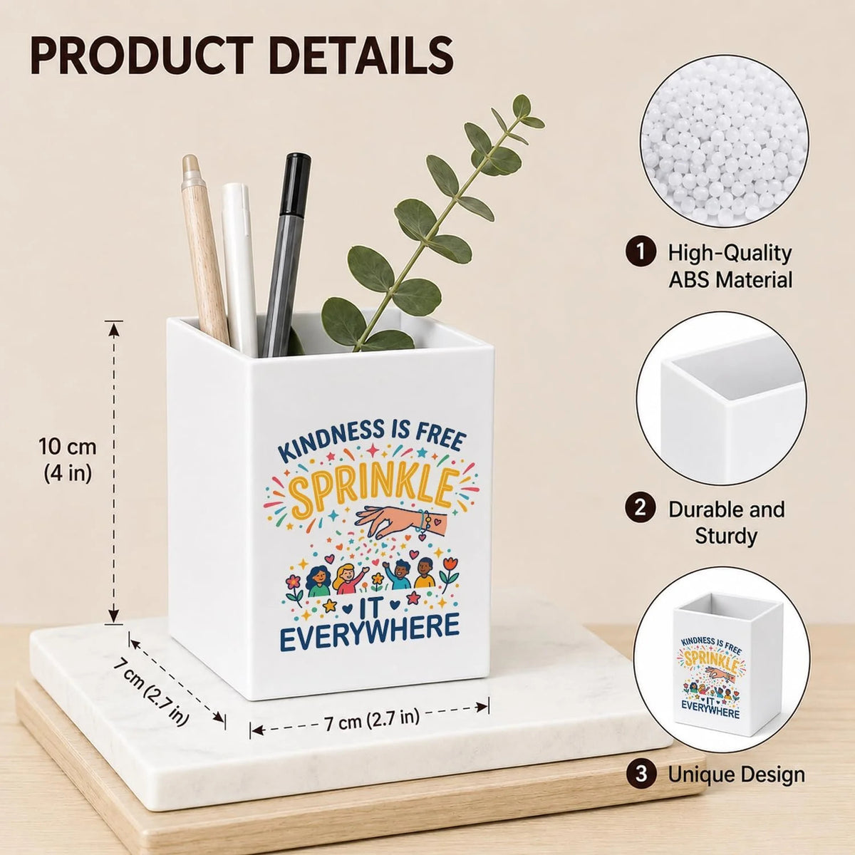 Funny White Cosmetic Pencil Pen Holder - Desk Organizer & Gift