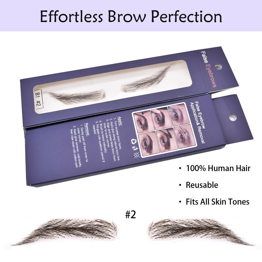 Human Hair Eyebrow for Men - Handmade Natural-Look Lace False Brow