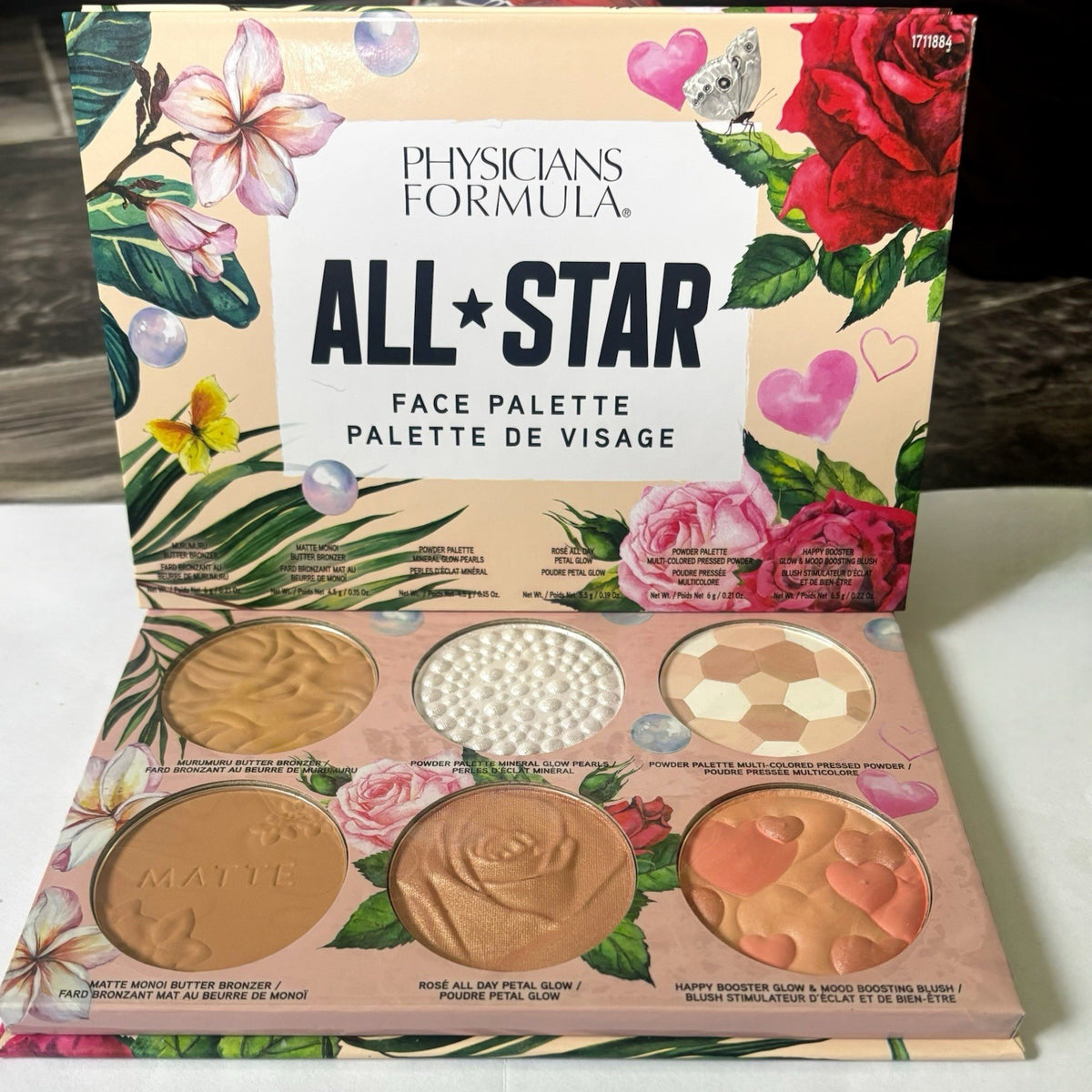 All-in-One Face Palette with Bronzer, Blush & Highlighter - Hypoallergenic Makeup