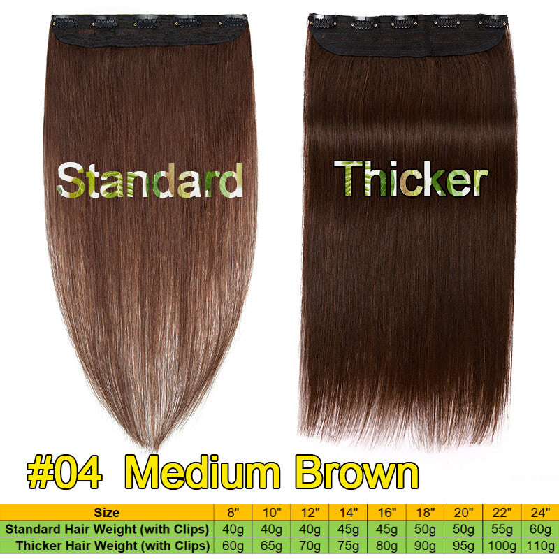 Thick Clip-In Human Hair Extensions - Full Head Weft, Remy Hair
