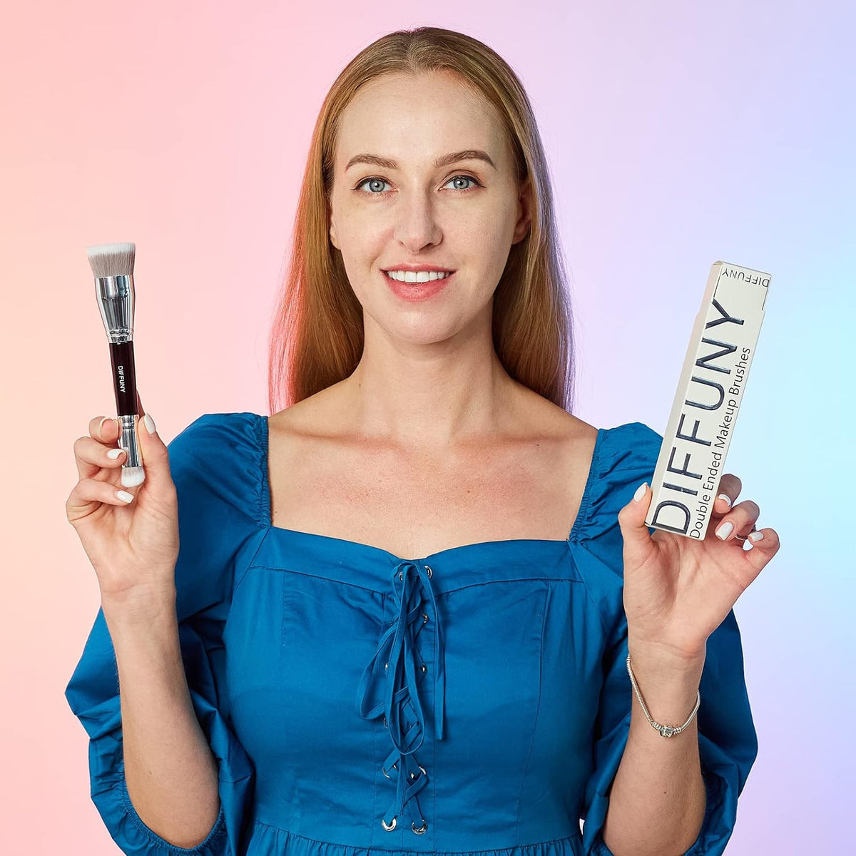 Double-Ended Makeup Brush Set - Foundation & Concealer Kabuki Tools