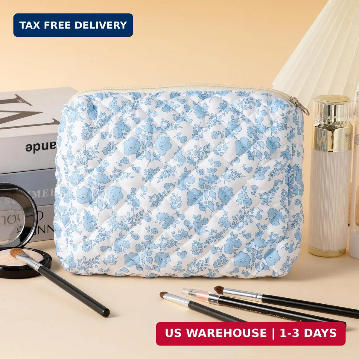 Large Capacity Floral Makeup Bag for Women - Portable Cosmetic Organizer, Travel Toiletry Pouch