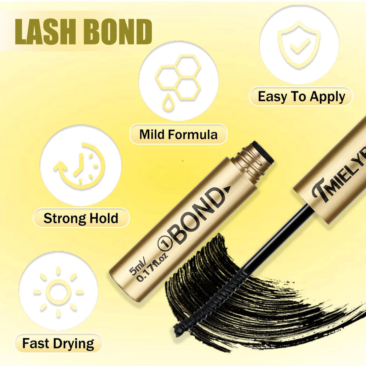 Waterproof Lash Bond and Seal Glue - Strong 10ML for Eyelash Clusters