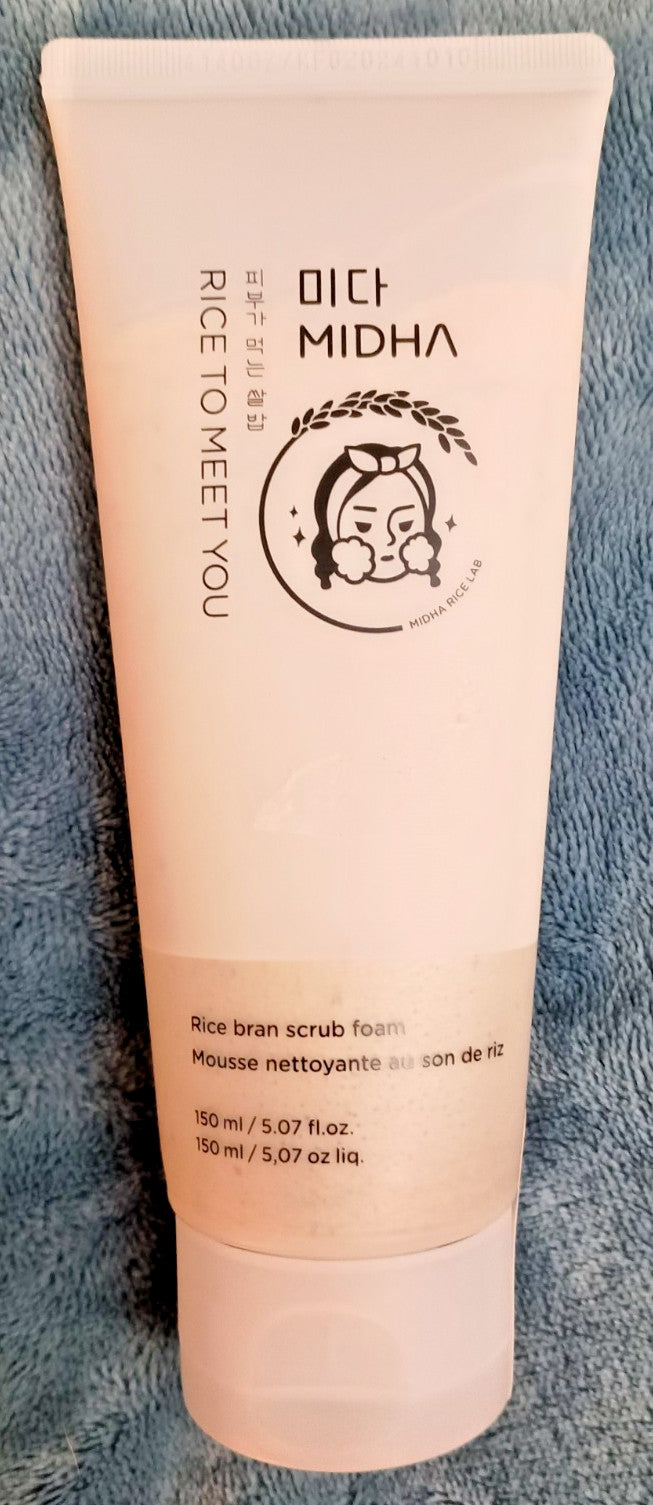 MIDHA Rice Bran Face Scrub Foam To Meet You 5.07 oz EXP 2027 Deep