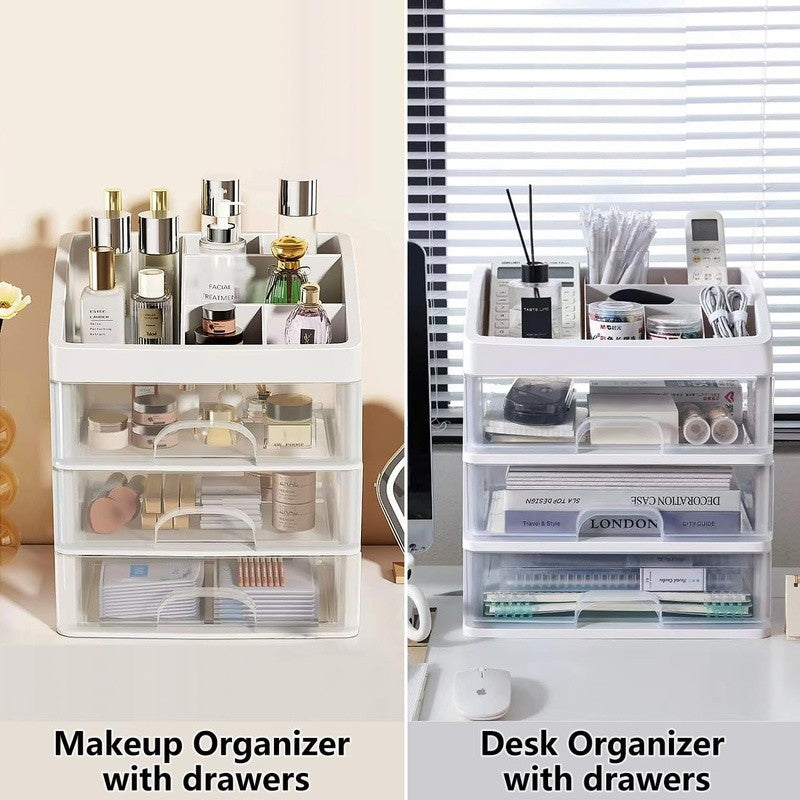 3-Drawer Makeup Organizer with Multifunctional Storage, Easy Clean, Compact