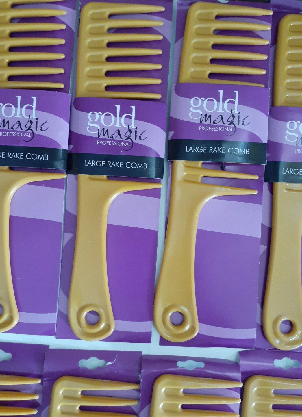 Gold Magic Professional Large Rake Comb Set of 24