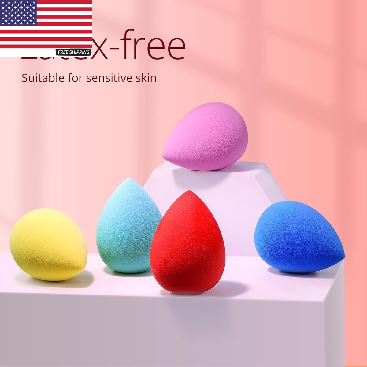 Makeup Sponge Set 5 Pack - Micro Porous, Soft Latex-Free Foundation Blenders
